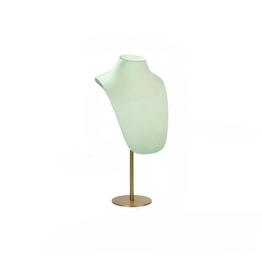 Light Green Velvet Jewelry Display Set with Gold Metal Base - Complete Stand for Necklaces, Earrings, Rings & Bracelets