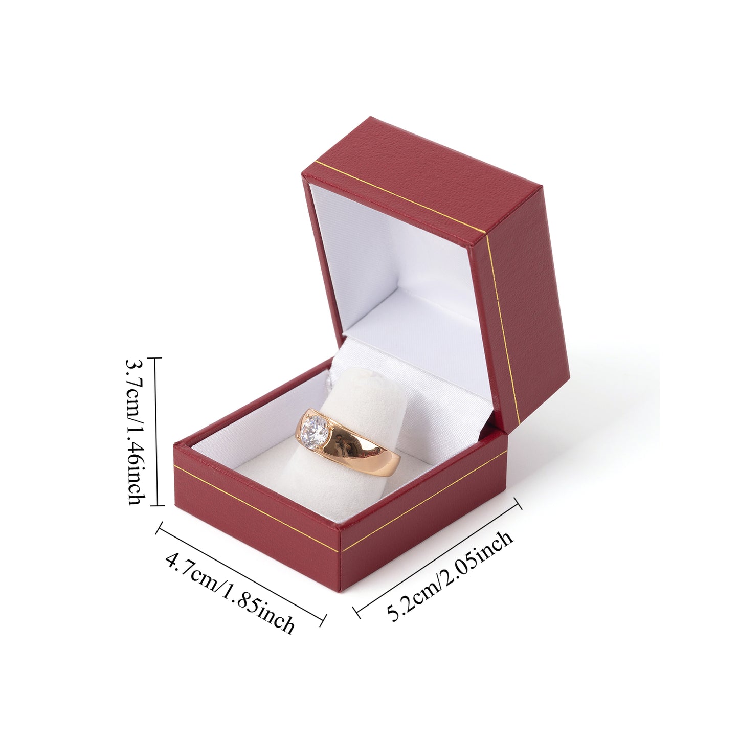 24PCS (LF3-R) Red Square Gold Trim Ring Box