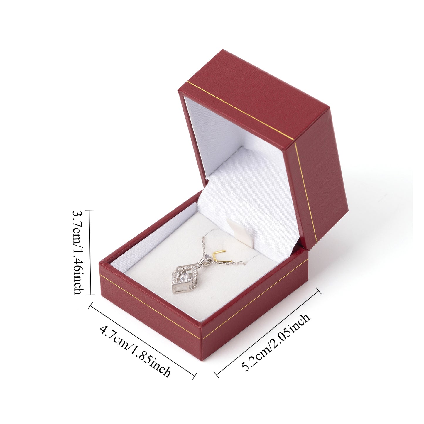 24PCS (LP1-R) Red Pendant Box With Gold Trim For Man Women Wedding