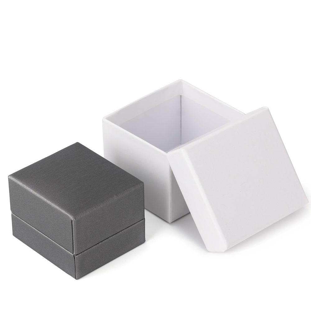 24Pcs (PR2-GR) Gray PU Ring Boxes