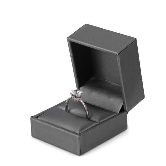 24PCS Gray PU Covered Ring Boxes