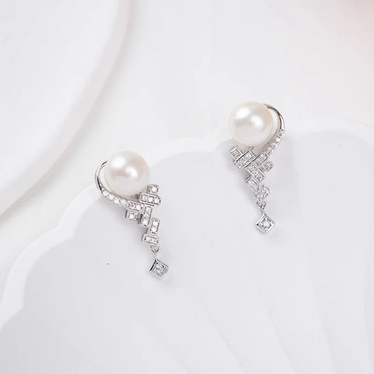 Wholesale New Trends 18k gold plated luxury 925 sterling silver dangle earrings fine jewelry for women