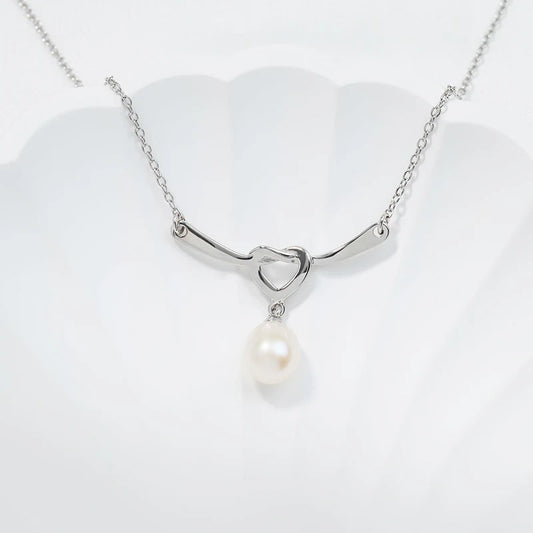 925 sterling silver women teardrop pearl charm drop pendant necklace with pearl pendant