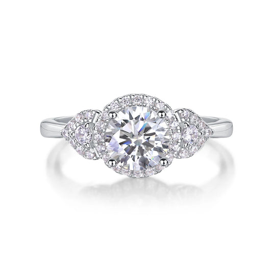 Best Selling Classics Design Moissanite Ring Silver Jewelry Women Gift Party Sterling Stone Wedding Technology party