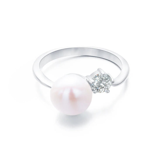 S925 pure silver pearl ring, female niche design, light luxury, high-end feeling, cool style, Instagram trendy fashion