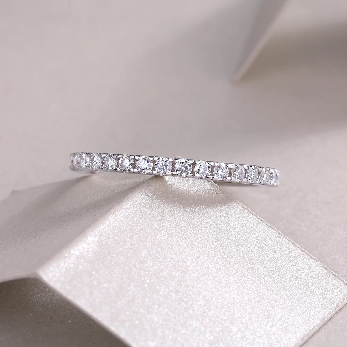 Best Selling Classics Design Moissanite Eternity Ring Silver Jewelry Women Gift Party Sterling Stone Wedding Technology party