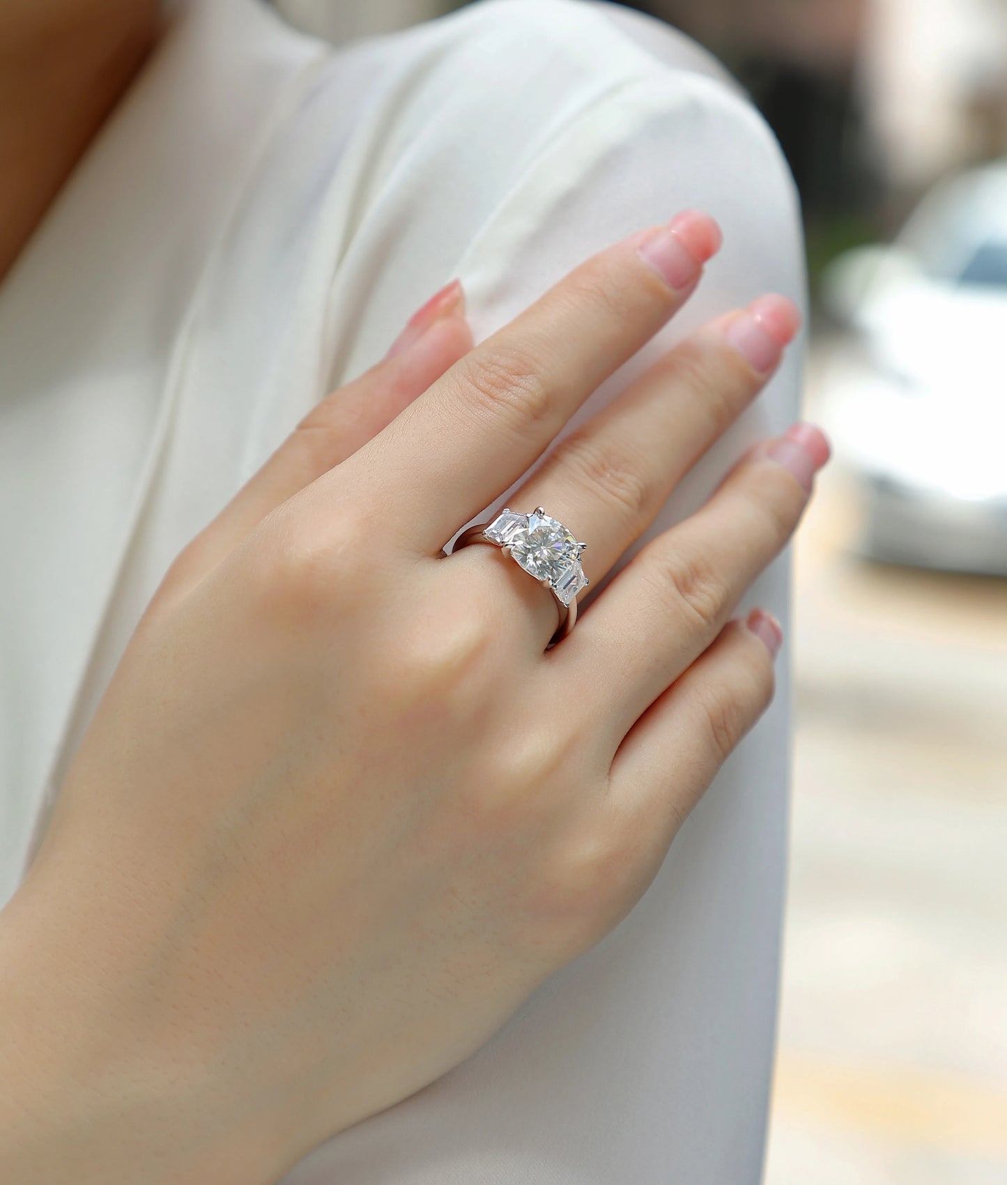 Best Selling Classics Design Moissanite Ring Silver Jewelry Women Gift Party Sterling Stone Wedding Technology party