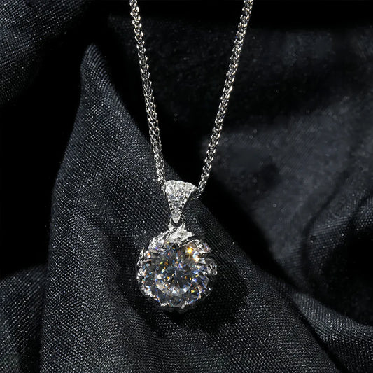 Jeweller Buy Hot Sale Luxury Necklace with 3 Carat Moissanite Pendant 925 Sterling Silver round Shape Necklace