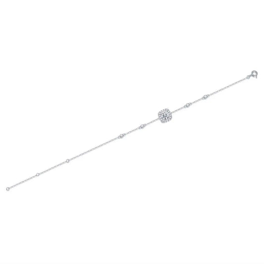 1 Carat Moissanite Diamond Bracelet for Women, S925 Sterling Silver Luxury Jewelry Gift for Weddings & Celebrations.