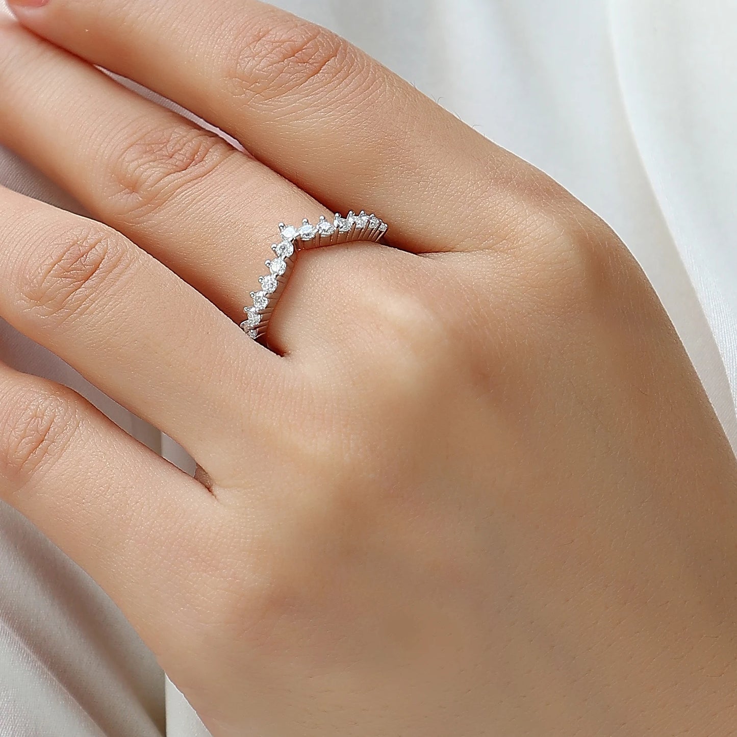 Wholesale Factory Price Bling Iced Out Moissanite Jewelry 925 Silver Diamond Jewelry Eternity Moissanite Ring