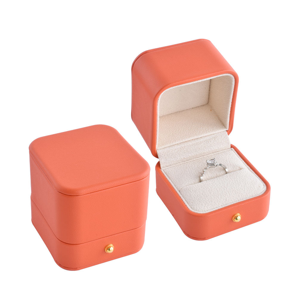 Caja de anillo de PU con esquinas redondeadas