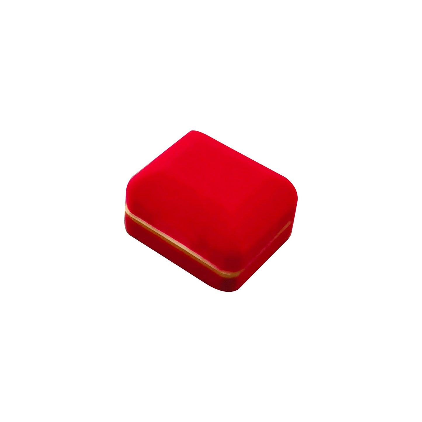 12PCS (SR5-RD) Red Velvet Double Ring Boxes with Gold Trim