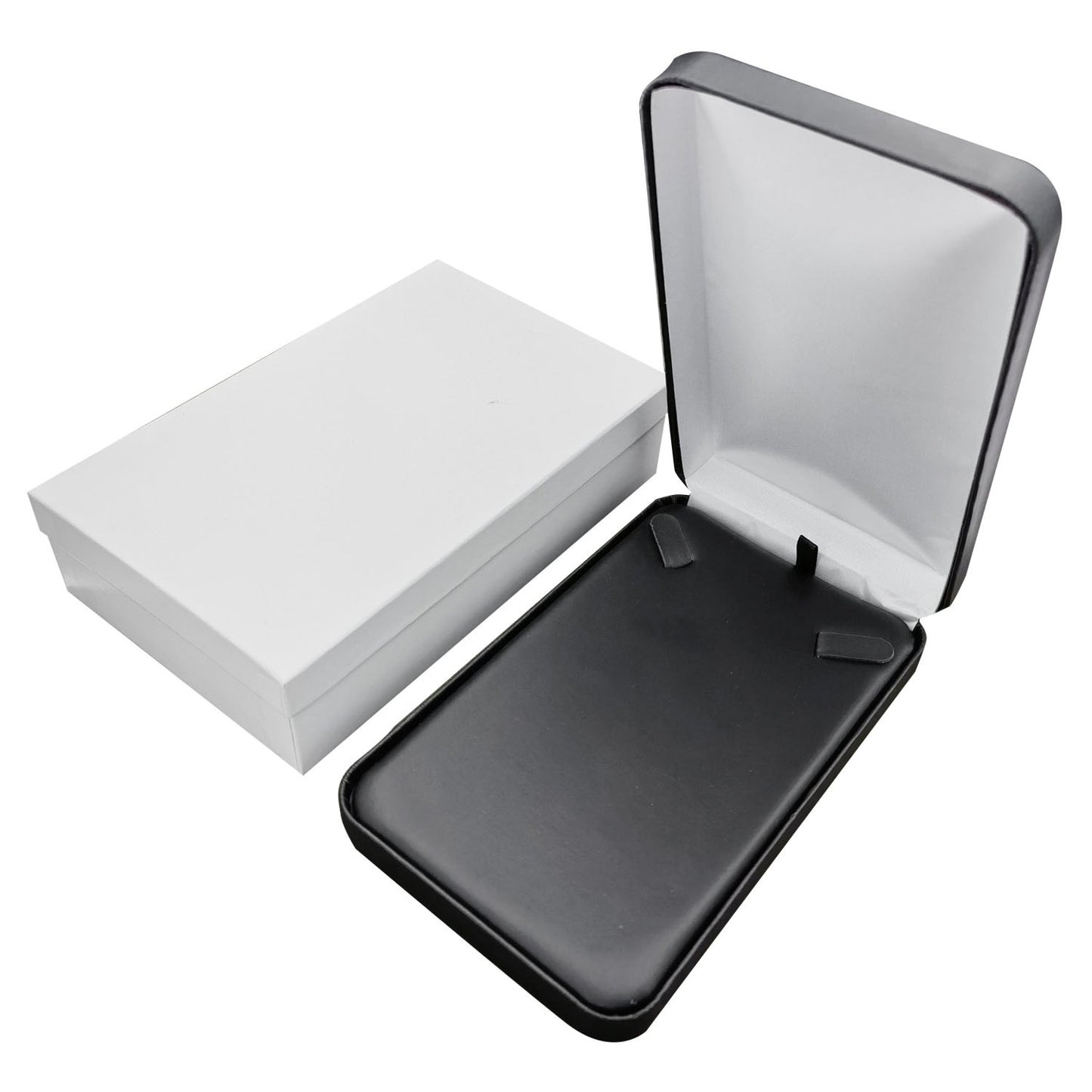 PU Leather Black Metal Jewelry Boxes