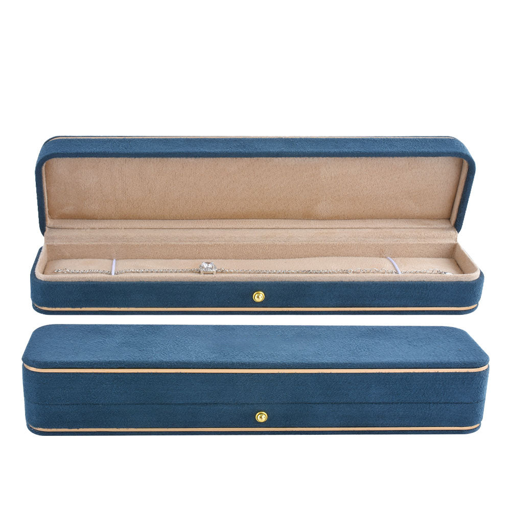 bracelet box - Blue Suede Bracelet Box V15BR-B BK open view