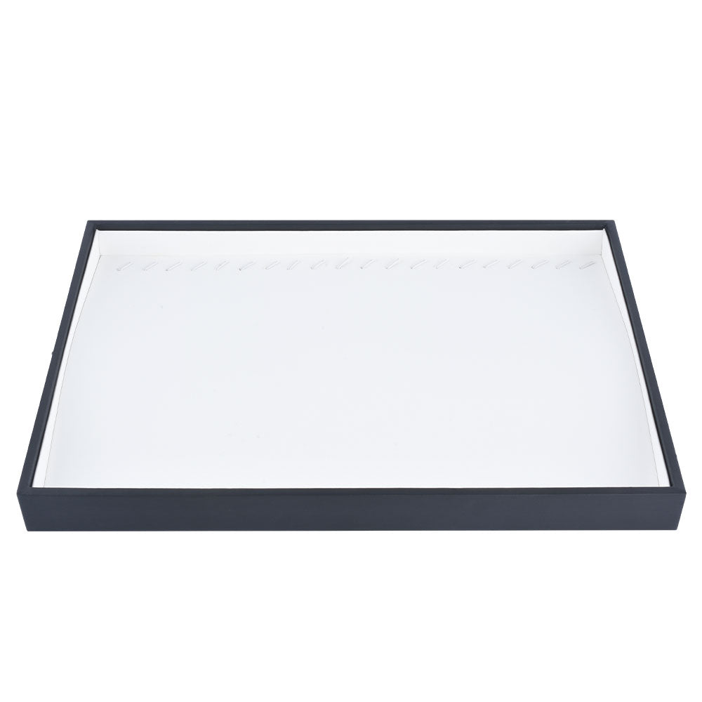 bracelet display and necklace display - White Bracelet Necklace Display Tray T001-N PU-W open view