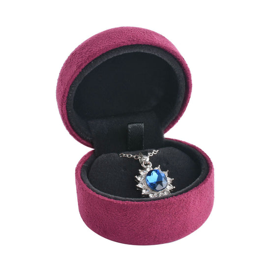 earring box - Red Suede Earring Boxes V13E-R BK open view