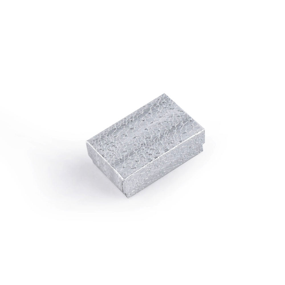 jewelry box - 100pcs Silver Cotton Boxes BX2821S open view