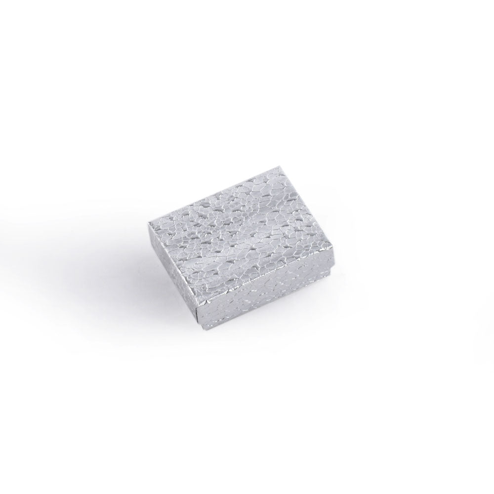jewelry box - 100pcs Silver Cotton Boxes BX2811S open view