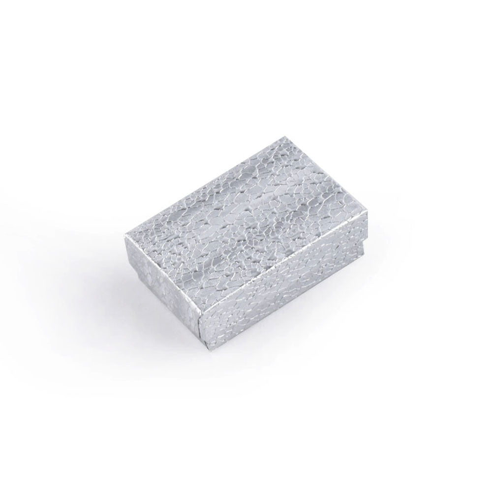 jewelry box - 100pcs Silver Cotton Boxes BX2832S open view