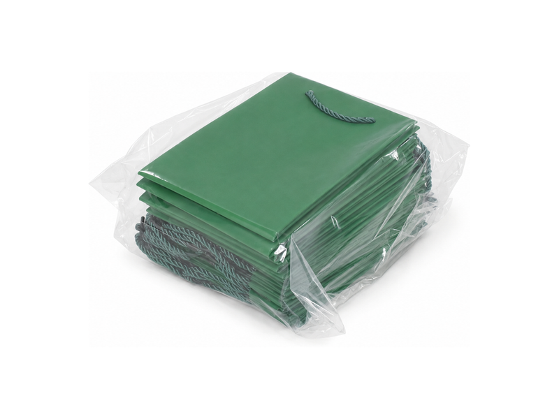 jewelry gift bags - 24-Pack Green Tote Gift Bags with Rope Handles 6.25 3.5 7.75 in SB20-G detail view
