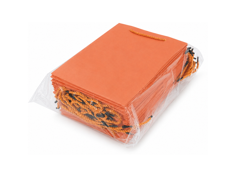 jewelry gift bags - 24-Pack Orange Paper Gift Bags with Rope Handles 7.75 4.25 10.25 in SB22-O detail view