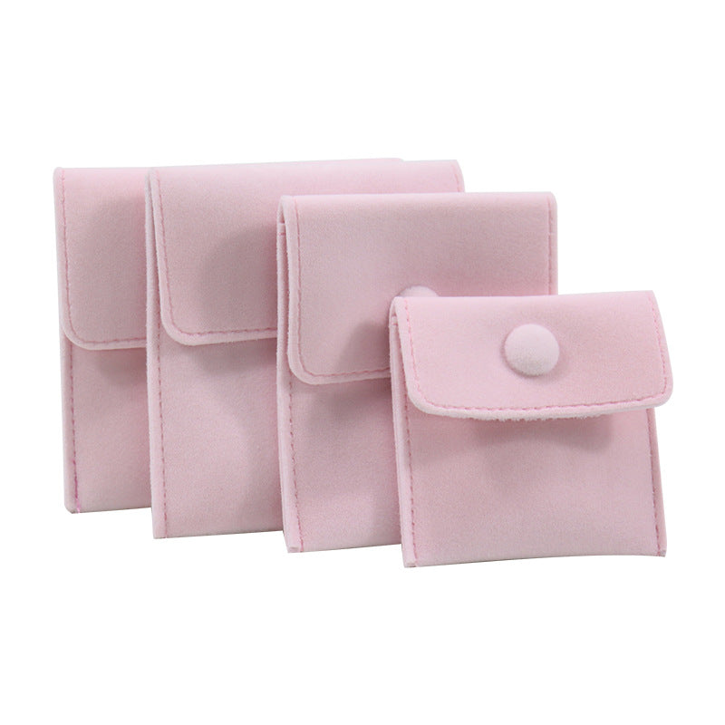 jewelry pouch - 10 Blue Pink Velvet Suede Pouch Bags Pouches JP005-V-BK S product view 05