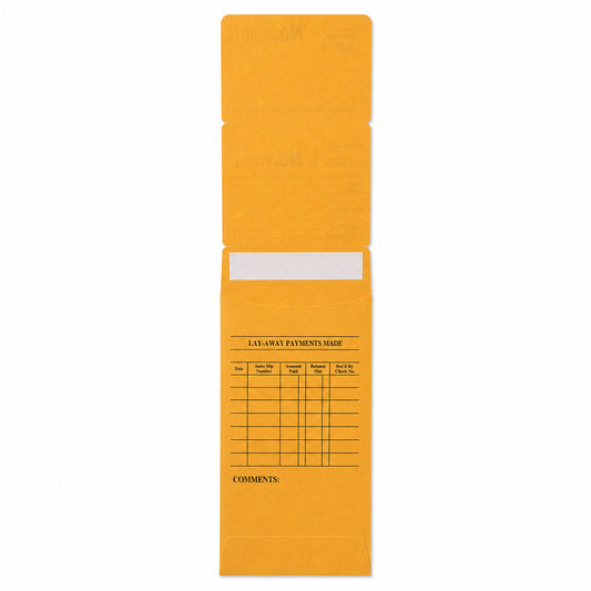 jewelry repair envelope - Yellow Repair & Layaway Envelopes 1,000 Pack EN10Y(0001-1000) open view