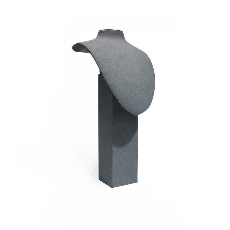 necklace display - Gray Microfiber Necklace Display Bust Stand C00772 product view 06