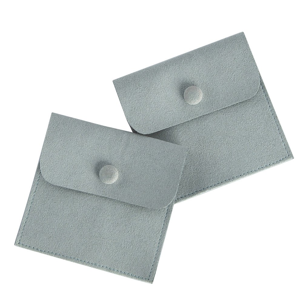 organza jewelry pouch - 100 Blue Pink Suede Organza Pouch Bags Pouches JP004-SU-BK detail view