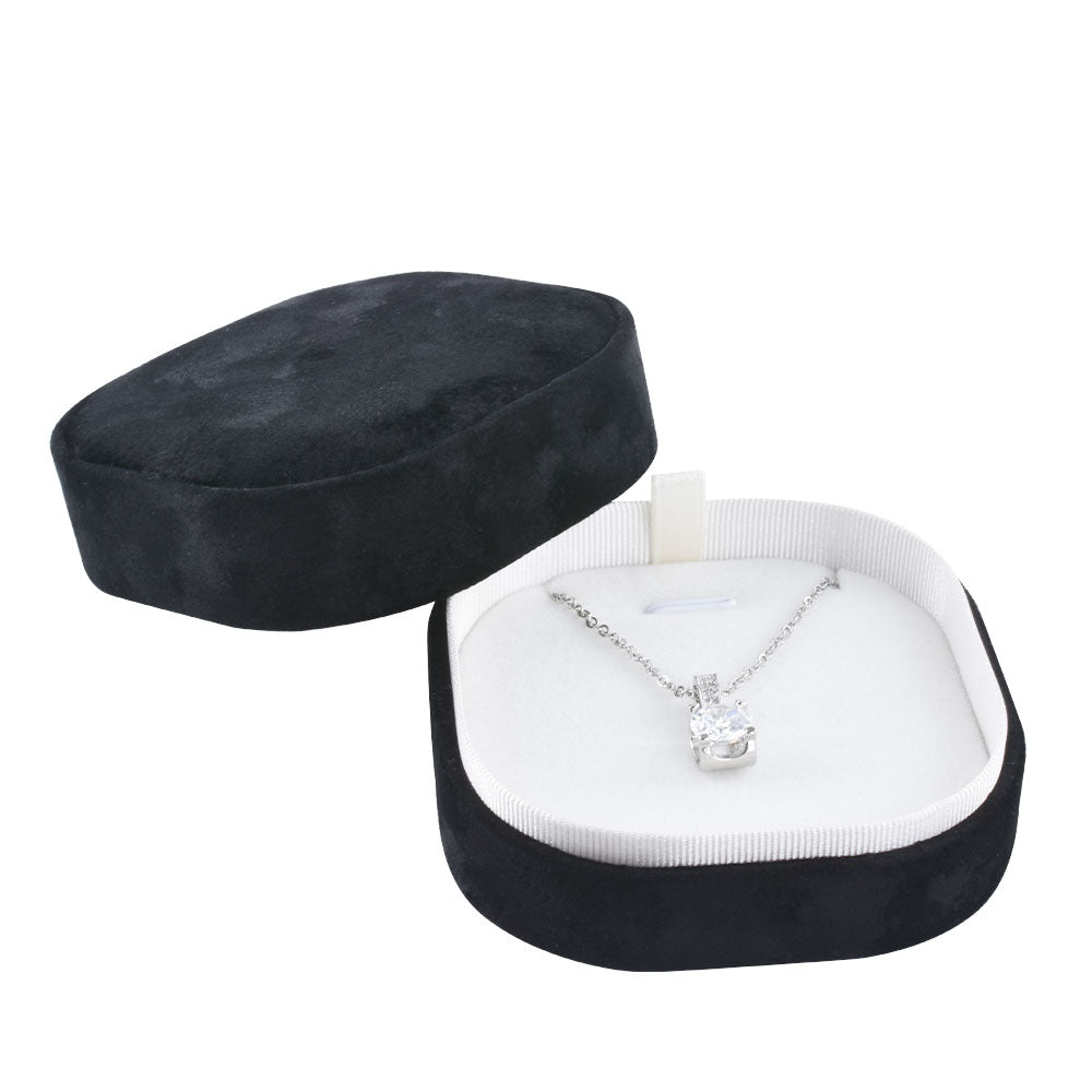 pendant box and necklace box - Pendant Necklace Box V16P-BK W open view