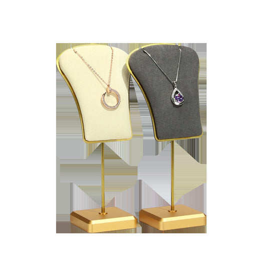 pendant display and necklace display - Microfiber Necklace Pendant Display Stand C01320 open view