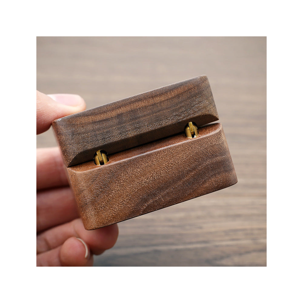 ring box - Wooden Ring Box W01DR2-BR side view