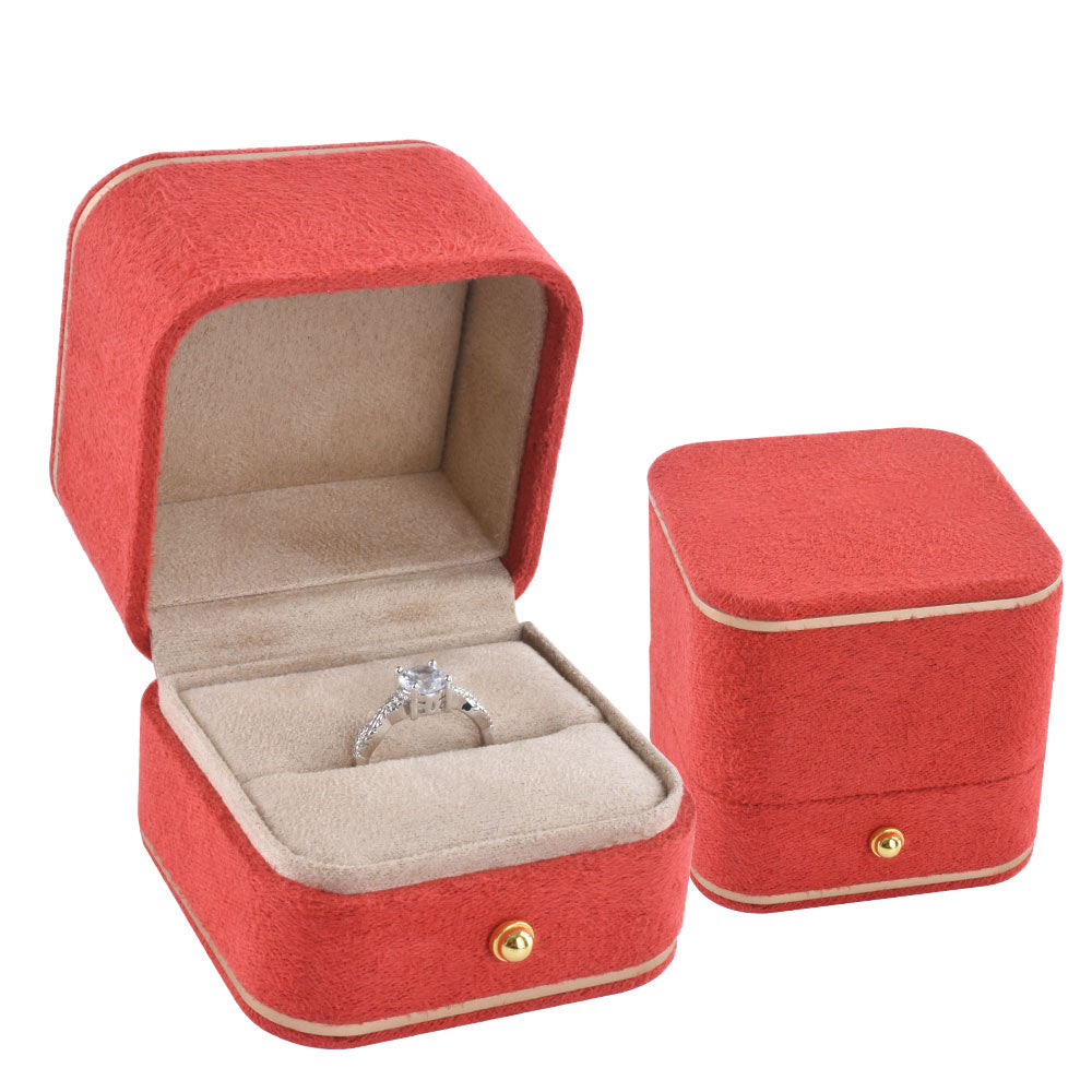 ring box - Suede Ring Box V15R-O BK open view