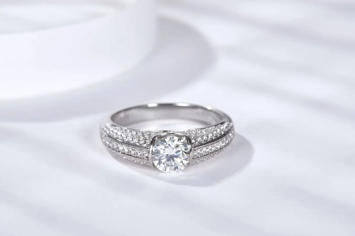 sterling silver jewelry - 925 Silver Ring SLM0059R-1CT-6 product view 06