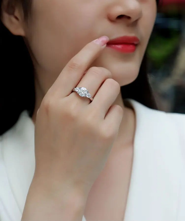 sterling silver jewelry - 925 Silver White Ring SLM0107R-White-6 product view 06