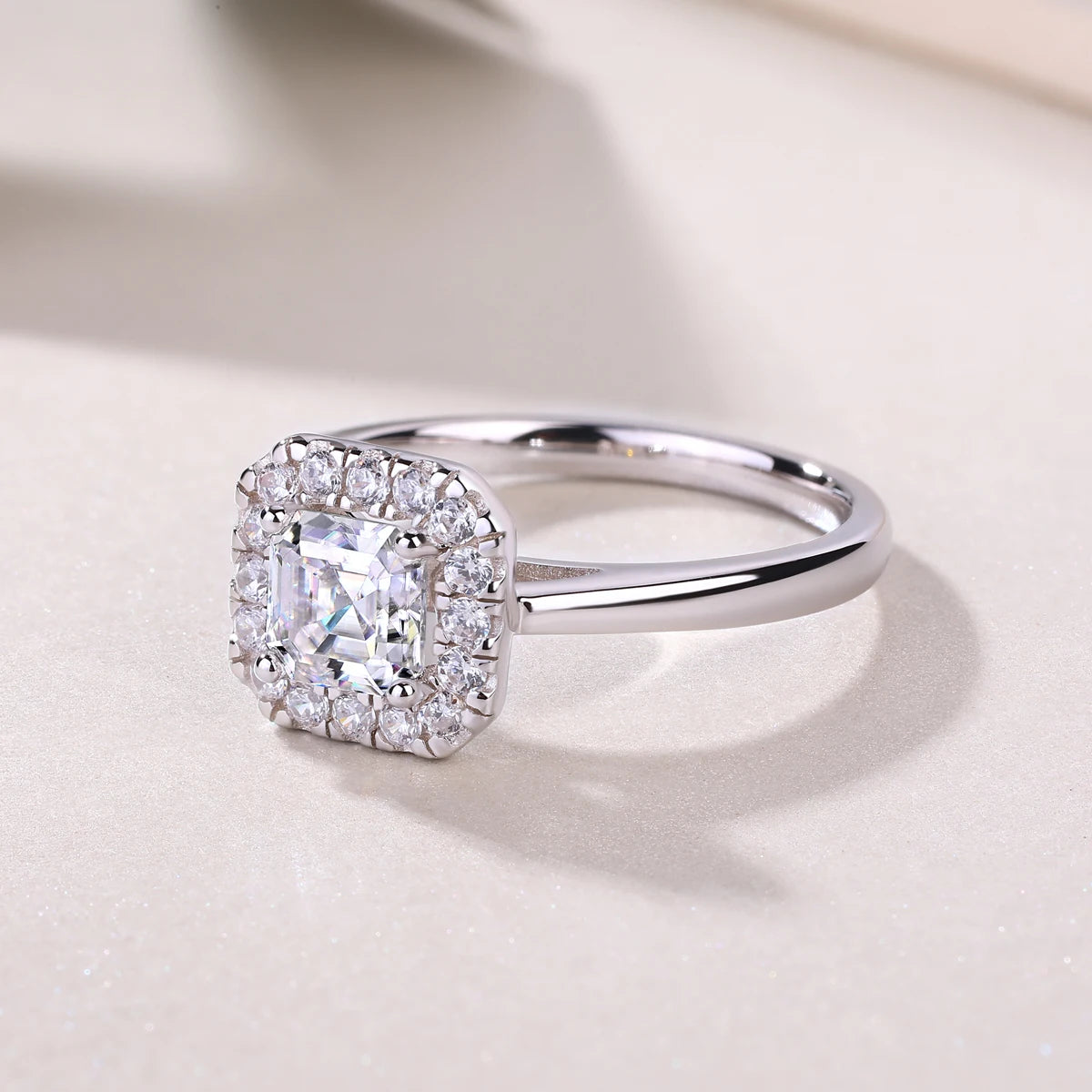 sterling silver jewelry - Silver Ring SLM0176R-White-6 product view 06