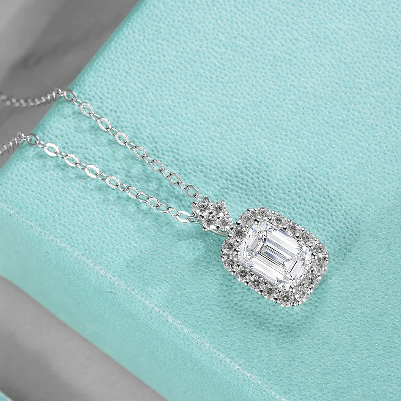 sterling silver jewelry - 925 Silver White Pendant Necklace SLM0010N-1 CT-40-45 cm AJ side view