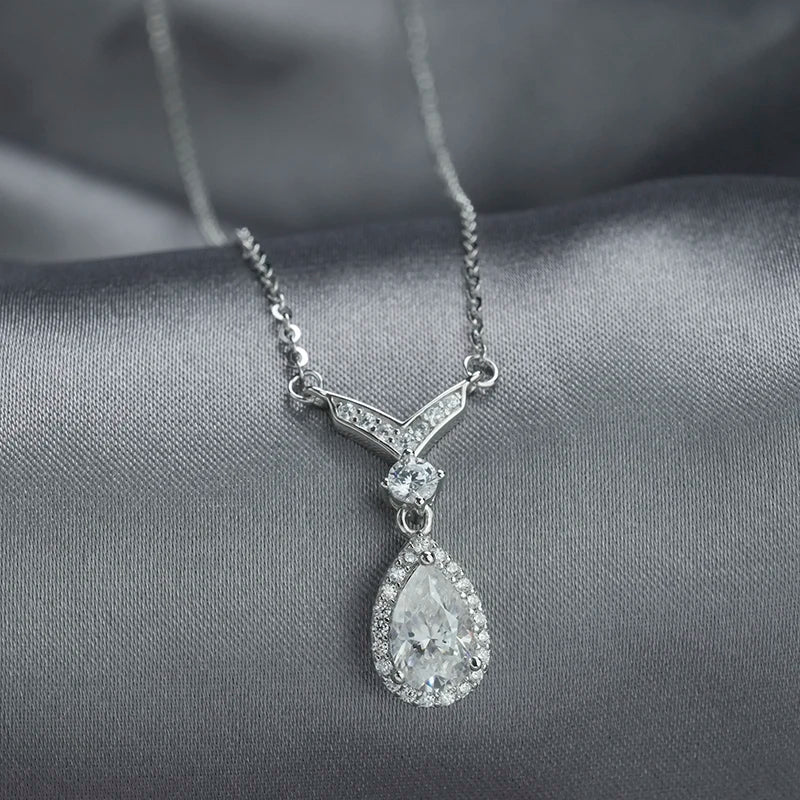 sterling silver jewelry - Silver Pendant Necklace SLM0039N-1 CT-40-45cm AJ side view