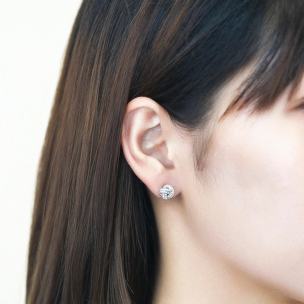 sterling silver jewelry - 925 Silver Earrings SLM0010E-catalogue side view