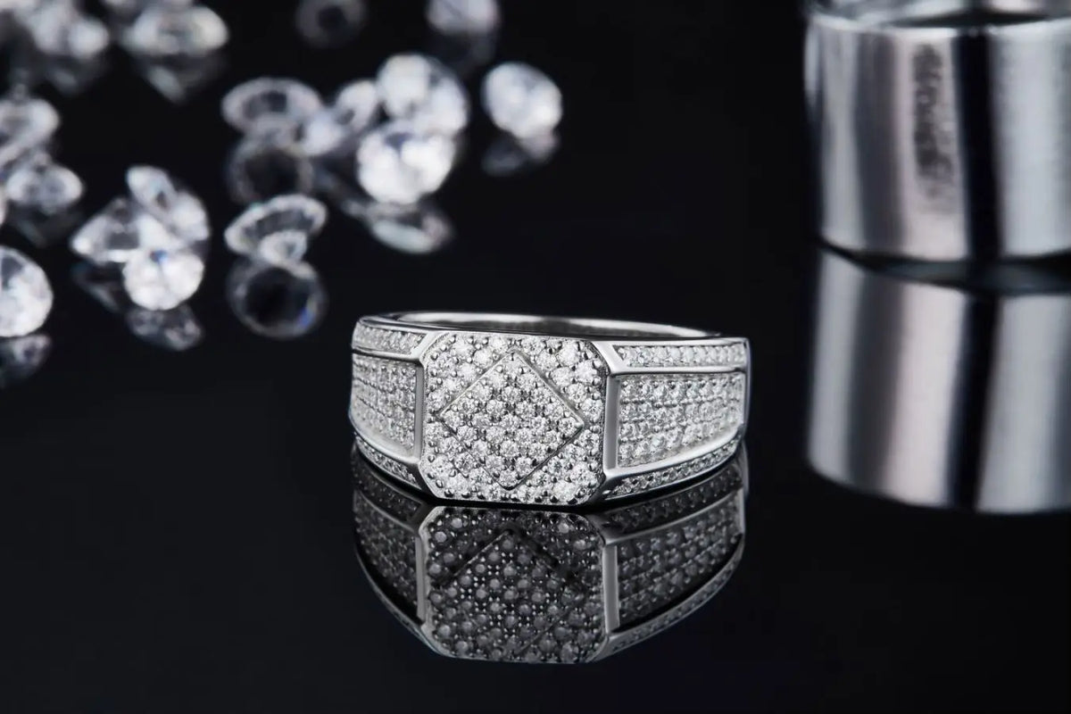 sterling silver jewelry - 925 Silver Ring SLM0092R-White-6 product view 06