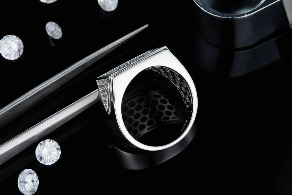 sterling silver jewelry - Silver Ring SLM0093R-White-6 product view 06