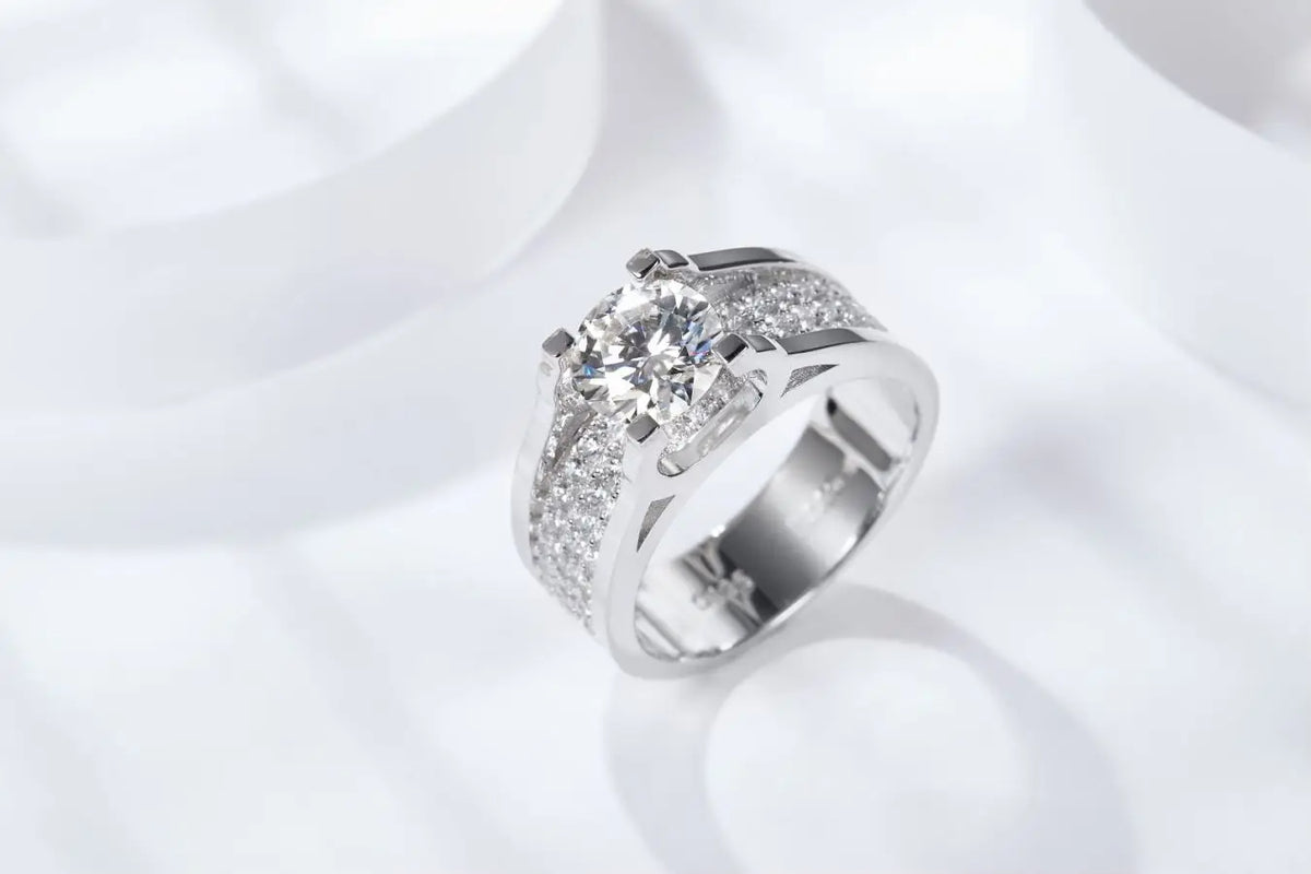 sterling silver jewelry - 925 Silver Gold Ring SLM0060R-1CT-6 product view 06