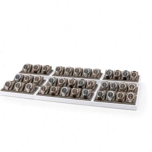 watch display - Custom White Modular Watch Pillow Tray CWD008 open view