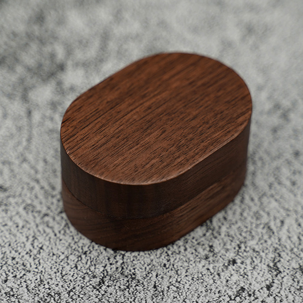 ring box - Clear Brown Wooden Velvet Ring Box Boxes W04DR2-BR detail view