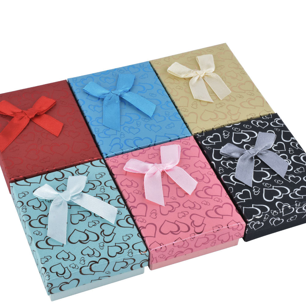B15-X2 Series Bow Tie Stylish Printed Heart Pattern Jewelry Box