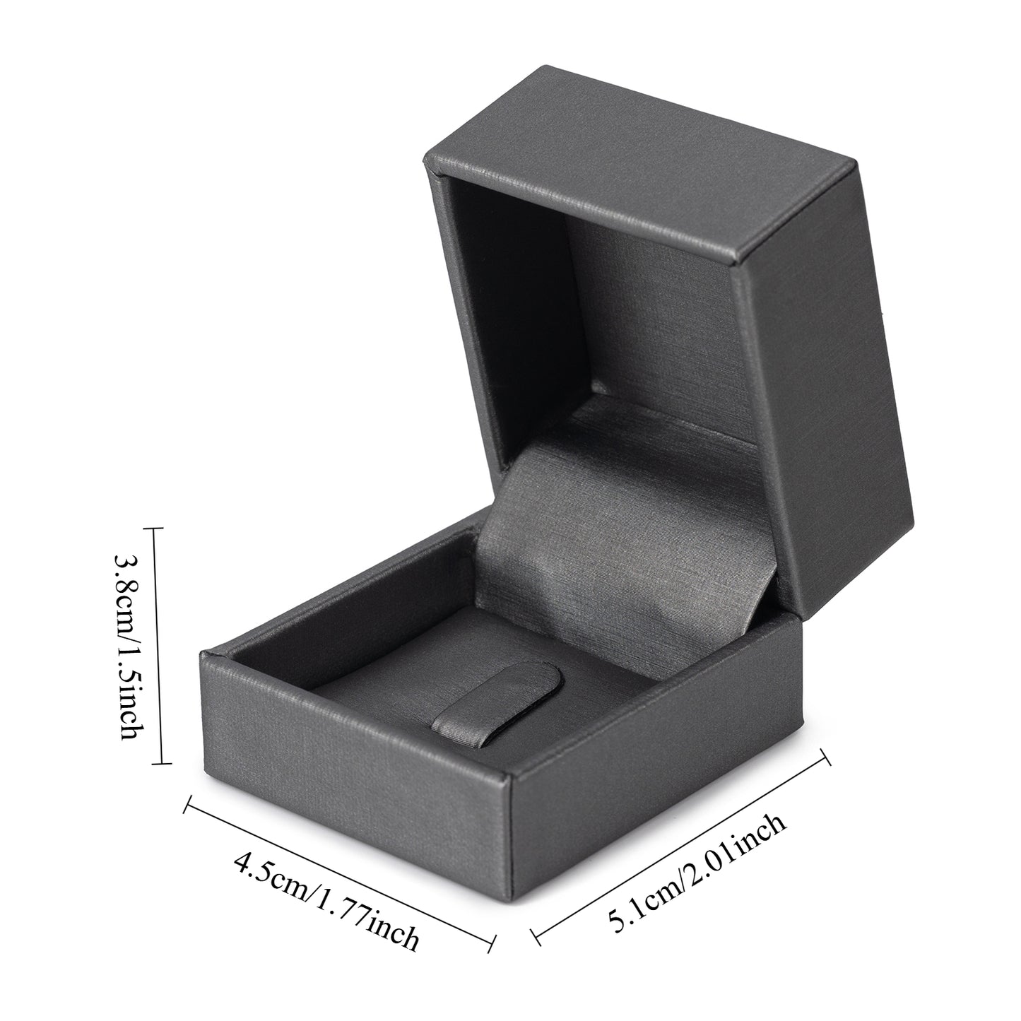24PCS Gray PU Covered Ring Boxes