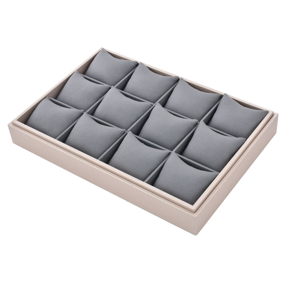PU Jewelry Display Watch Tray with 12 Grids