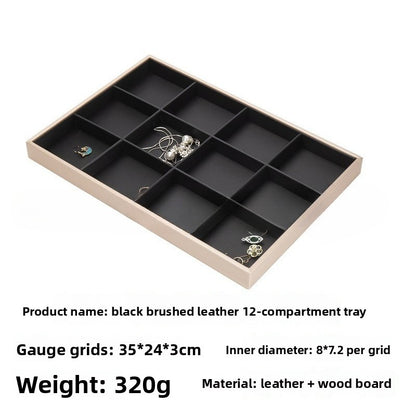 Brushed Leather Jewelry Tray
