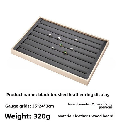 Brushed Leather Jewelry Tray
