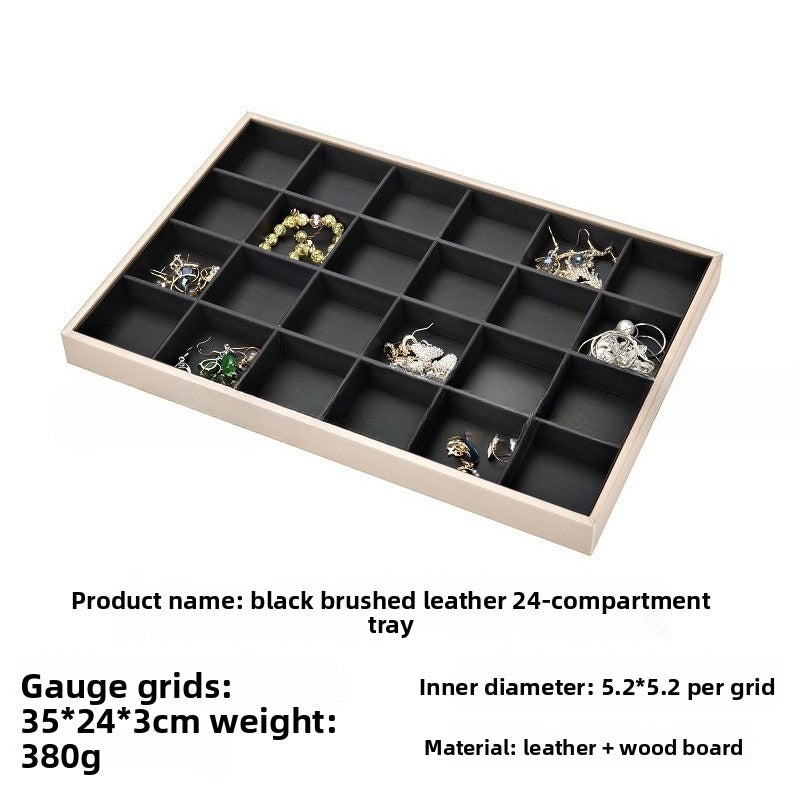 Brushed Leather Jewelry Tray